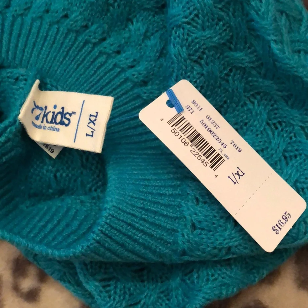 77kids Teal Beret Hat Size L/XL Blue Green